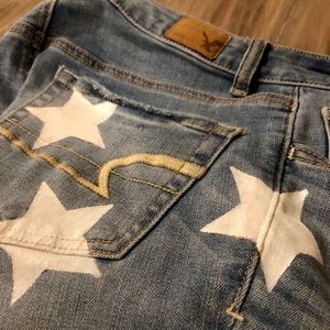 American Eagle Flares Hand painted stars